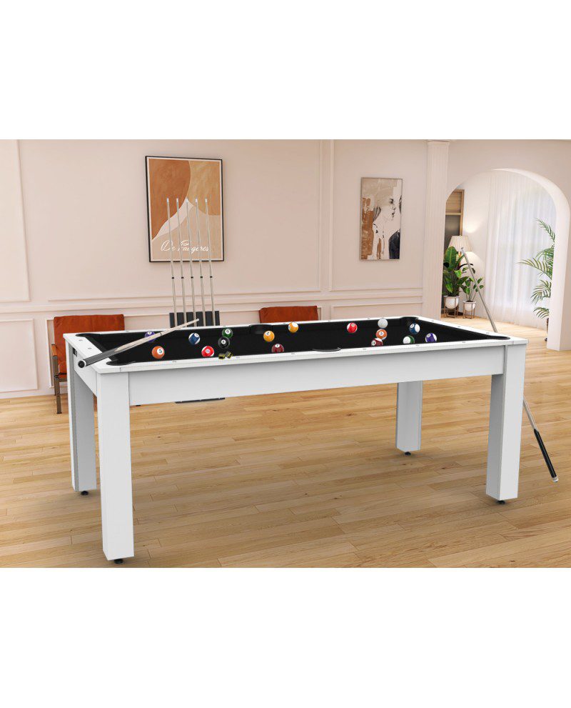Billard Montfort Moderne convertible blanc dans un intérieur contemporain