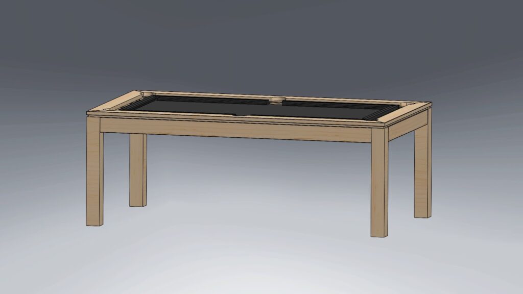 Billard René Pierre Charme blanc avec plateau table intégré dans un intérieur moderne
